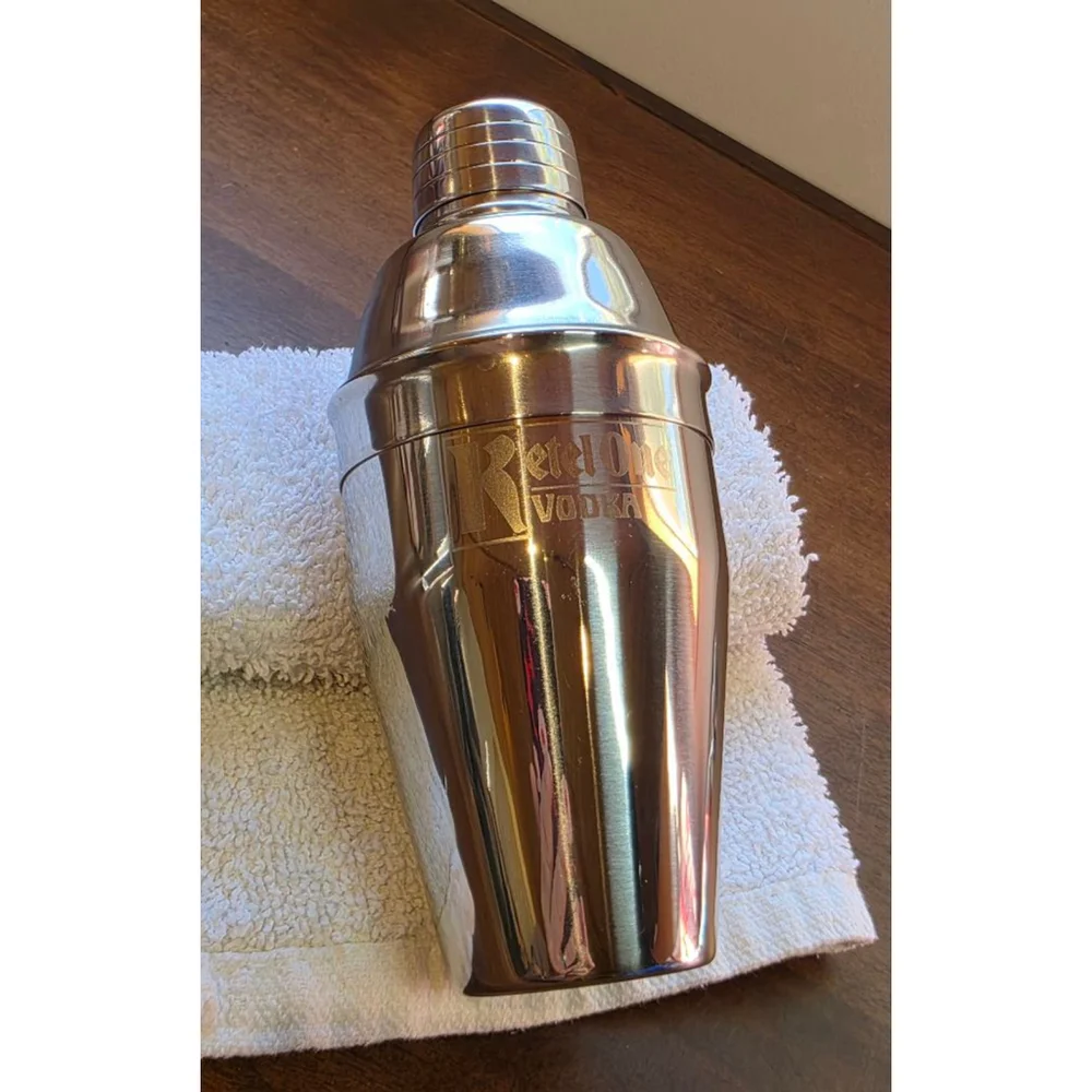 Jack Daniel's Stainless Steel Barrel Flask & Ketel One Cocktail Shaker Set